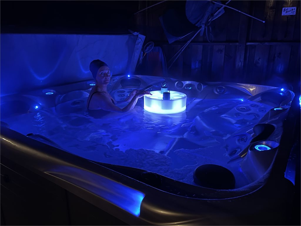 Deilig med et varmt bad etter en lang dag på fjellet 