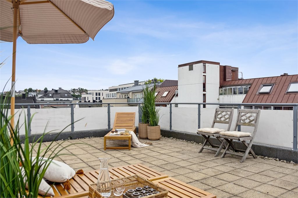 Felles takterrasse - heis rett opp!