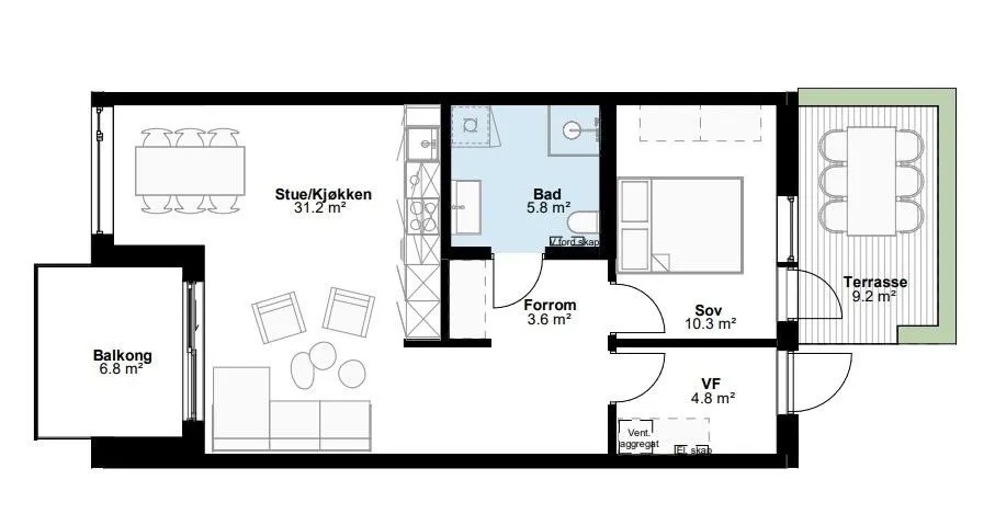 Praktisk og god planløsning 