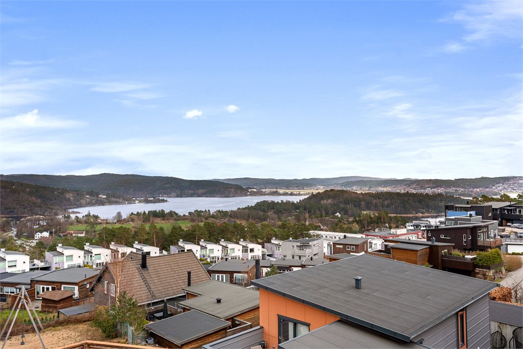 Flott utsikt over nærområdet og omkringliggende bebyggelse
