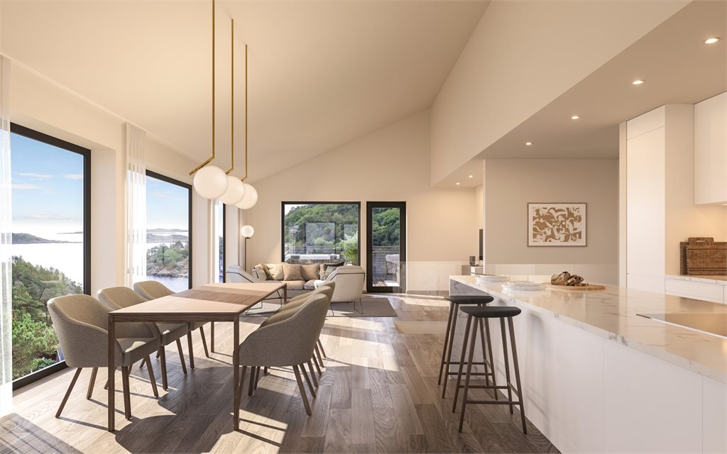 Illustrasjon fra foreslått bebyggelse på en av tomtene 