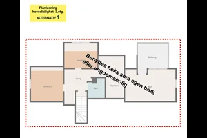 Planløsning hovedleilighet 3.etg. alternativ 1
