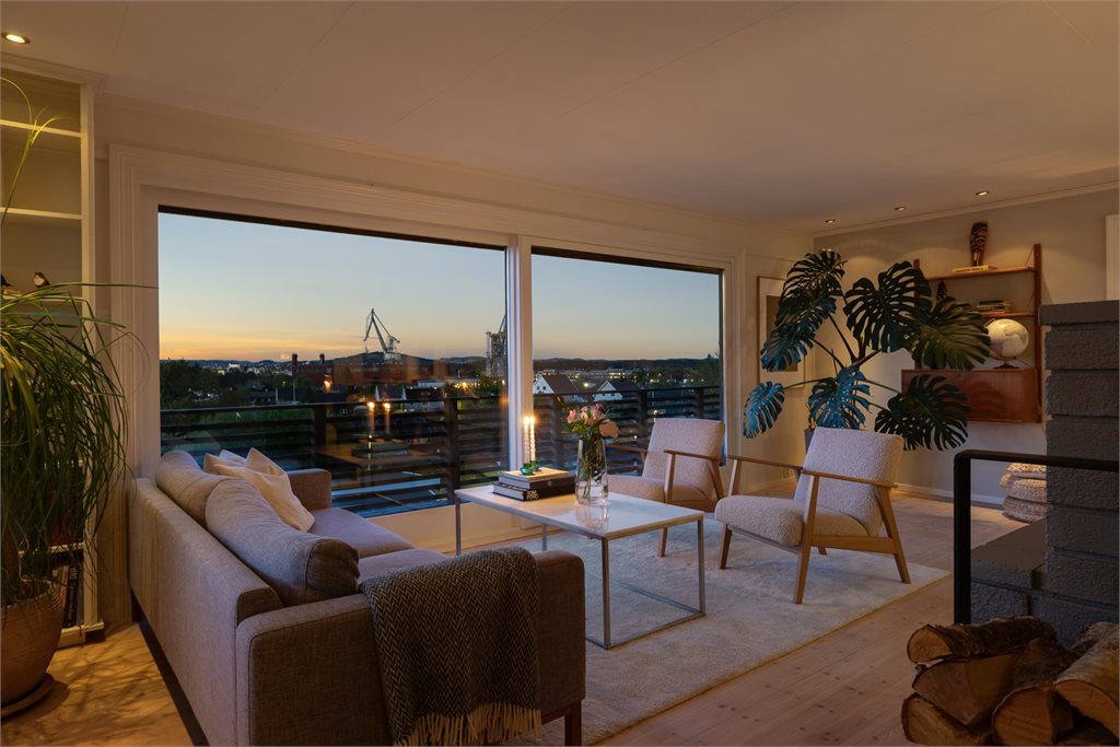 Flott utsikt fra stuen