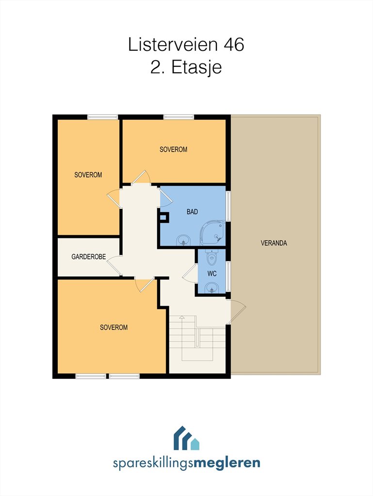 Plantegning av 2. etasje