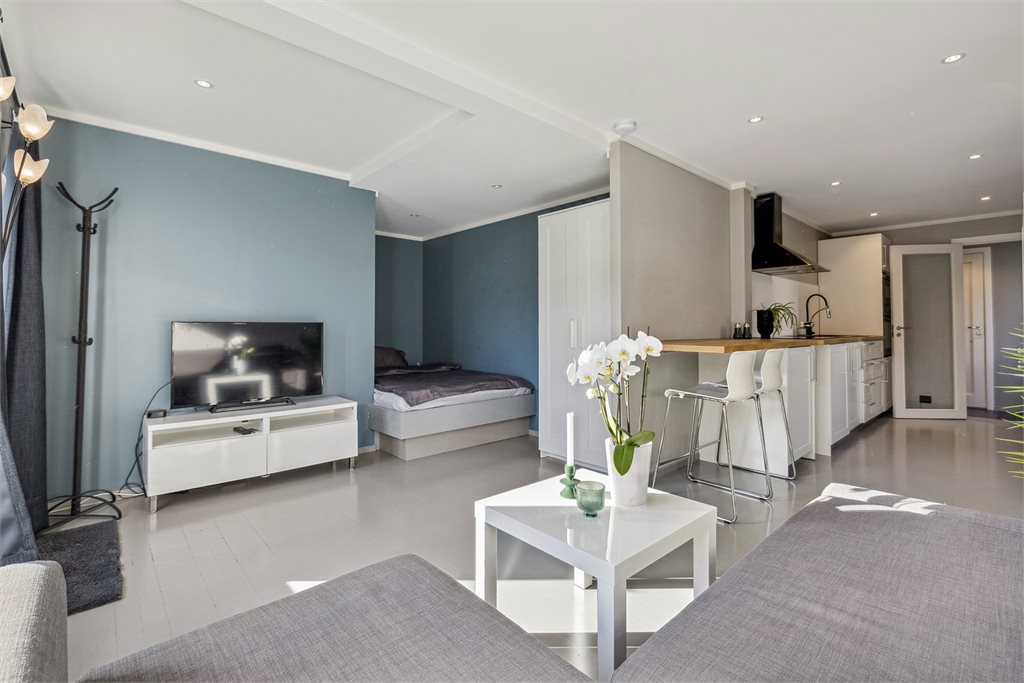 Hybel/gjesteavd: Stue (Enheten er ikke søkt godkjent ref tekst i salgsoppgaven)